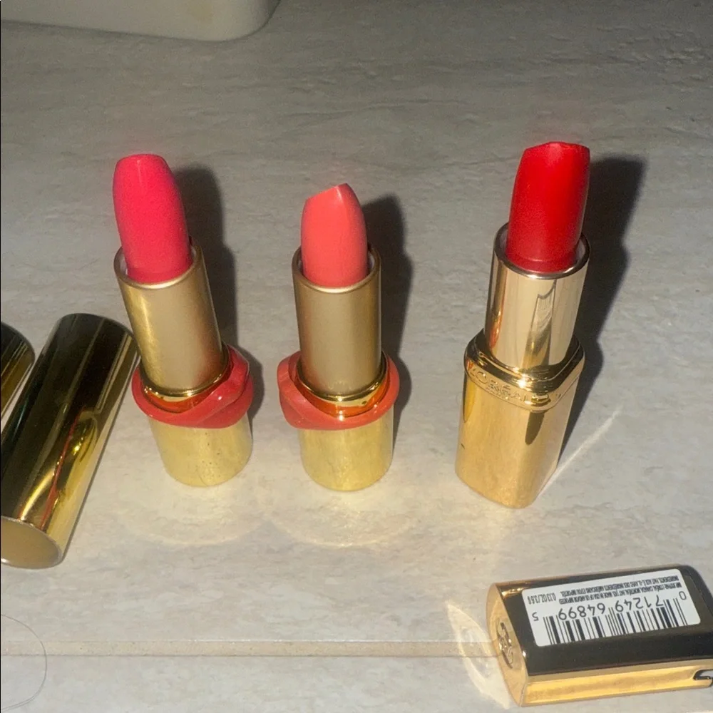 Gold Tube Women's Lipstick Trio - Pink, Coral, Red